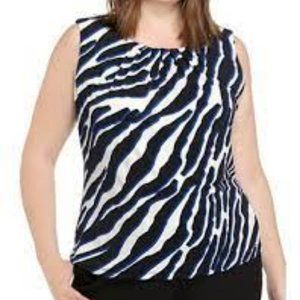 Calvin Klein Sleeveless Animal Print Top 1X NWT